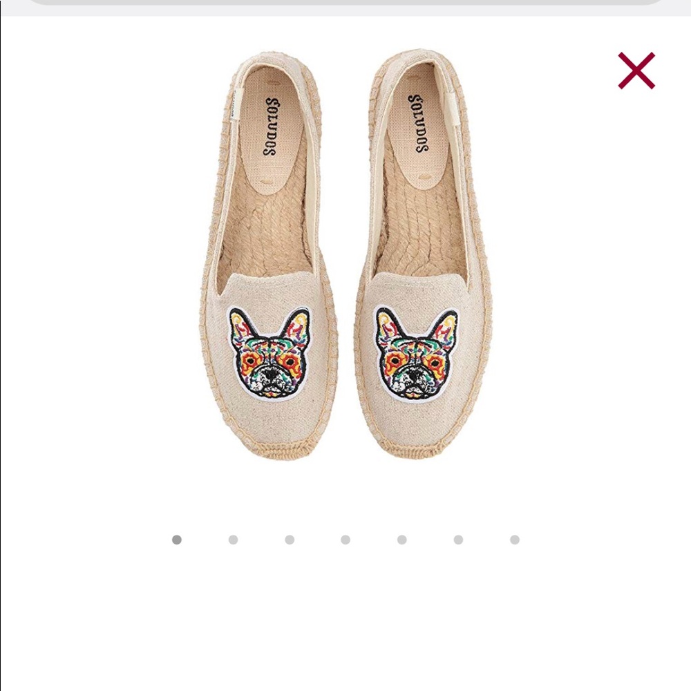 Soludos French Bulldog Embroidered Espadrilles